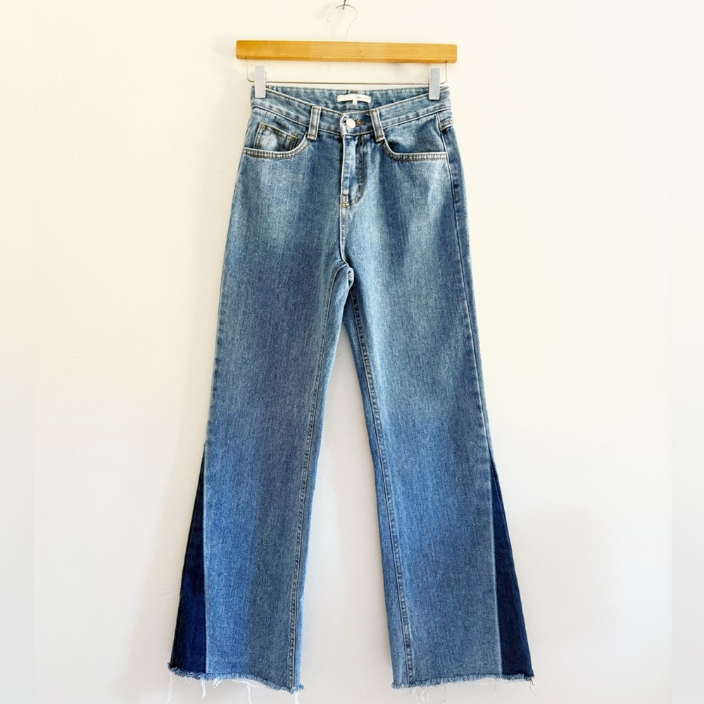 Oak + Fort Size Size Small Duo Tone Wash Wide Leg Jeans